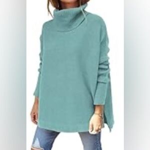 Teal Turtleneck Sweater